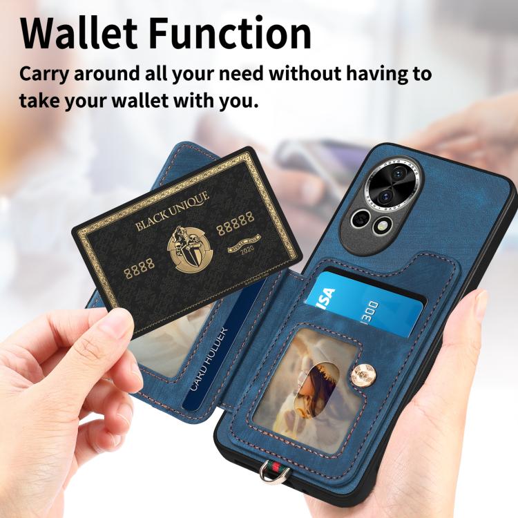 Funda para Teléfono Huawei Nova 12 con Billetera MultiTarjeta y Anillo (Morado)
