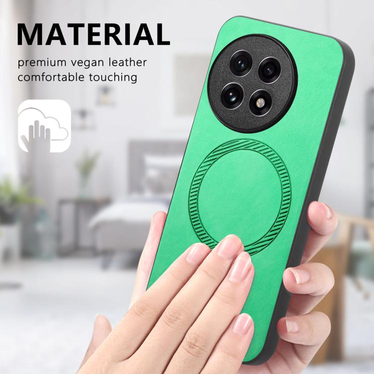 Funda Trasera PU Magsafe Retro para OnePlus 13 (Morado) Color Sólido