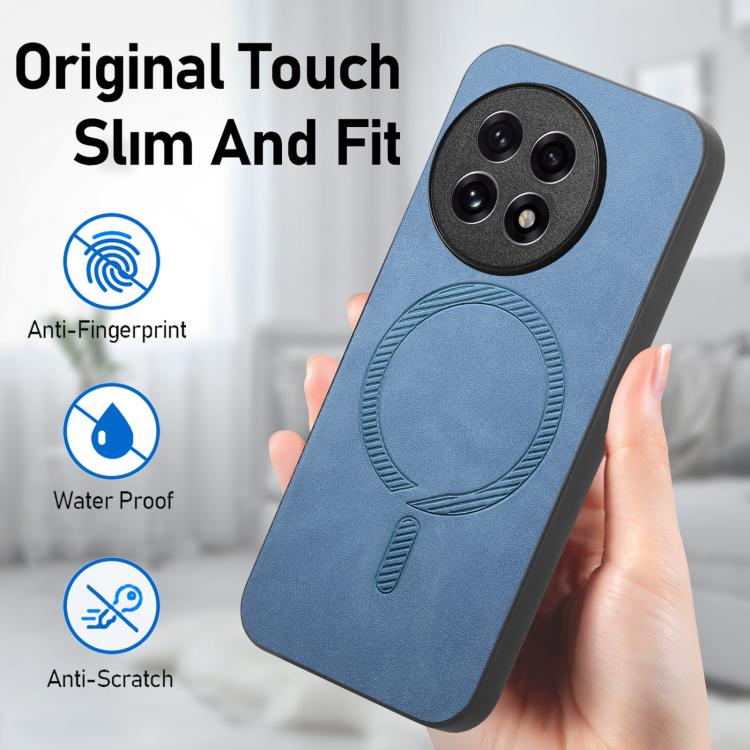 Funda Trasera PU Magsafe Retro para OnePlus Ace 3/12R 5G (Azul)