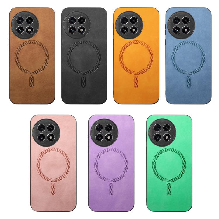 Funda Trasera PU Magsafe Retro para OnePlus Ace 3/12R 5G (Azul)