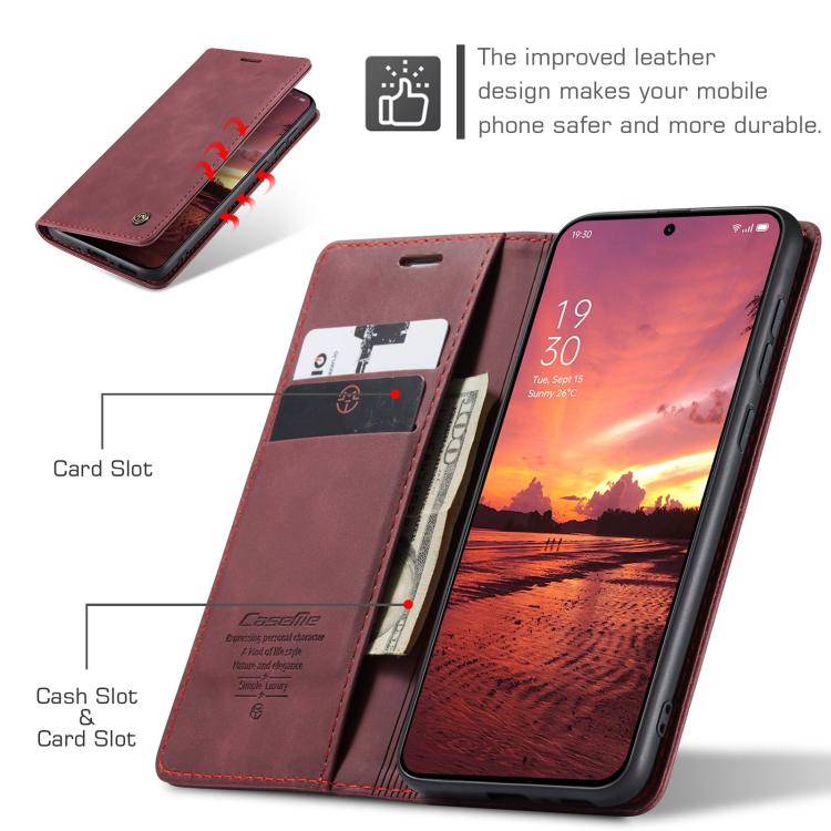 Funda de Cuero con Tapa Horizontal para OnePlus 13 Caseme 013 (Roja)