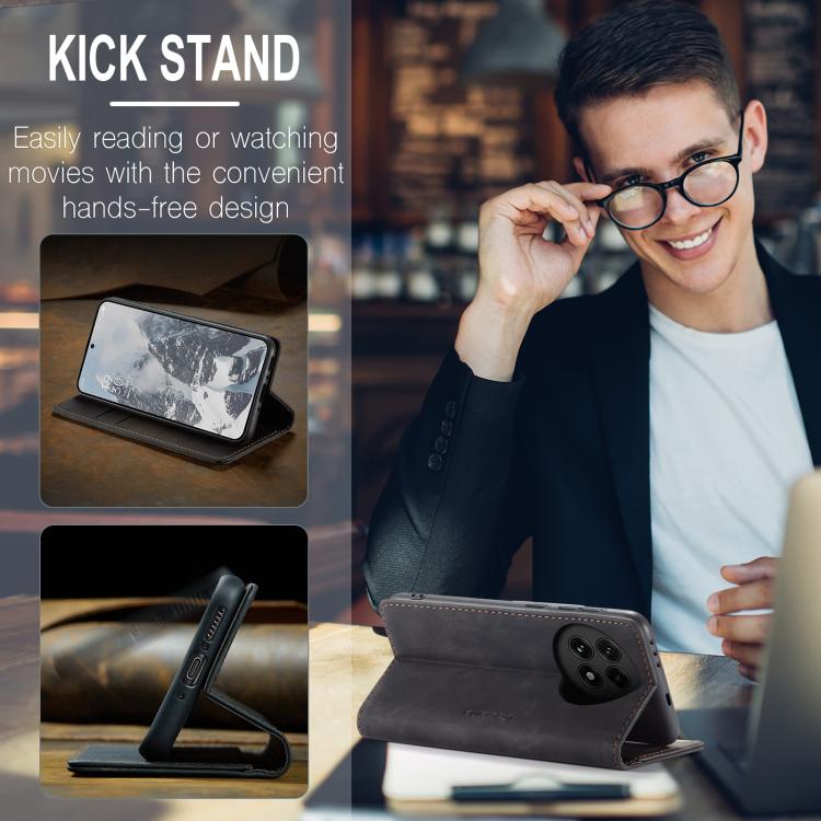 Funda de Cuero con Tapa Horizontal Multifuncional para OnePlus 13 Caseme 013 (Negra)