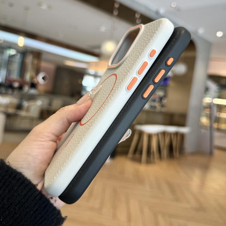 Funda TPU iPhone 11 Pro con Diseño Grano de Lichi y Anillo Magsafe (Azul)