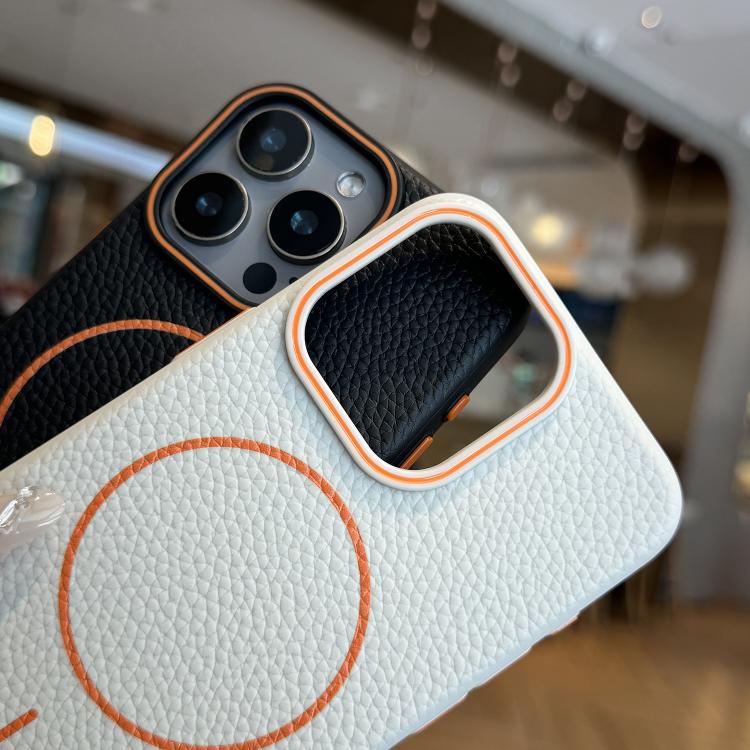 Funda TPU iPhone 11 Pro con Diseño Grano de Lichi y Anillo Magsafe (Azul)