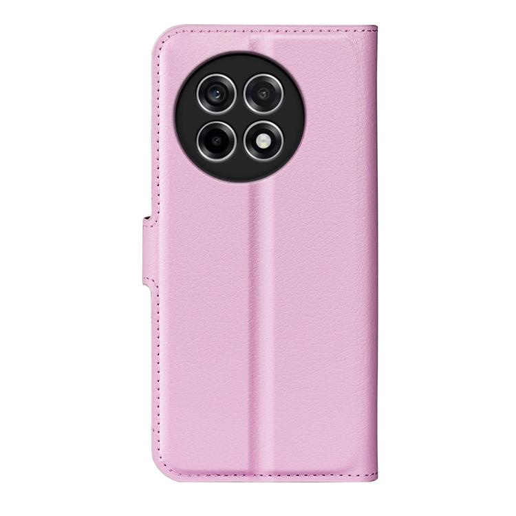 Funda de Cuero OnePlus Ace 5 Pro con Tapa Horizontal y Textura de Lichi (Rosa)