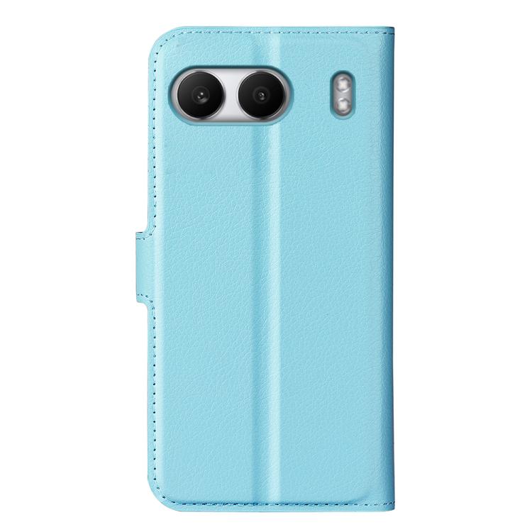 Funda de Cuero para OnePlus Nord 4 con Tapa Horizontal, Textura de Lichi y Soporte (Azul)