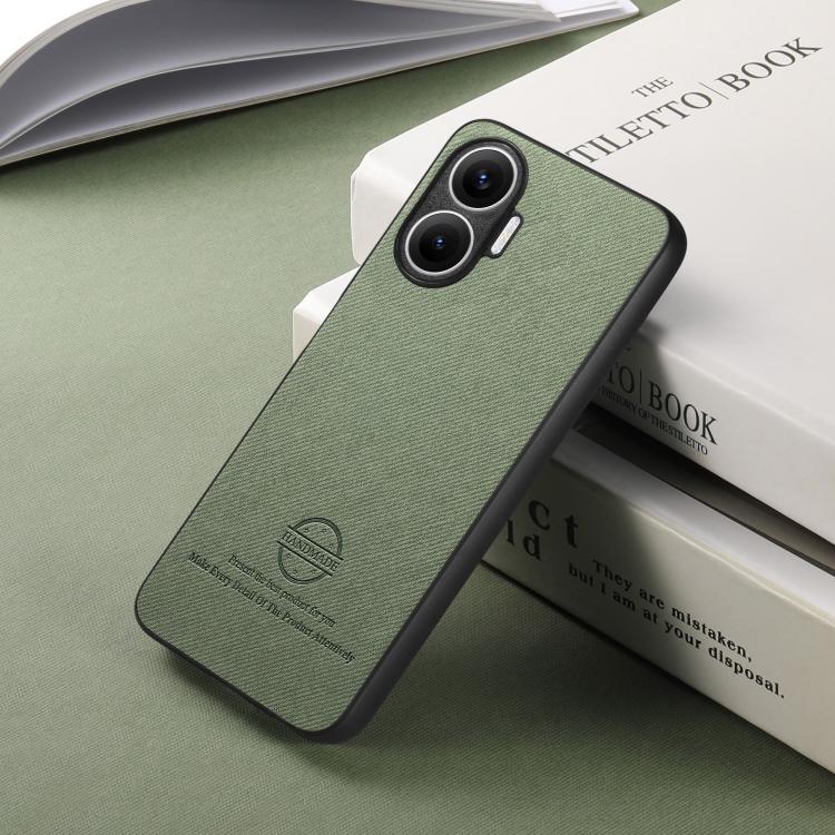 Funda trasera de piel y sarga para Redmi Turbo 4 Pro (verde)
