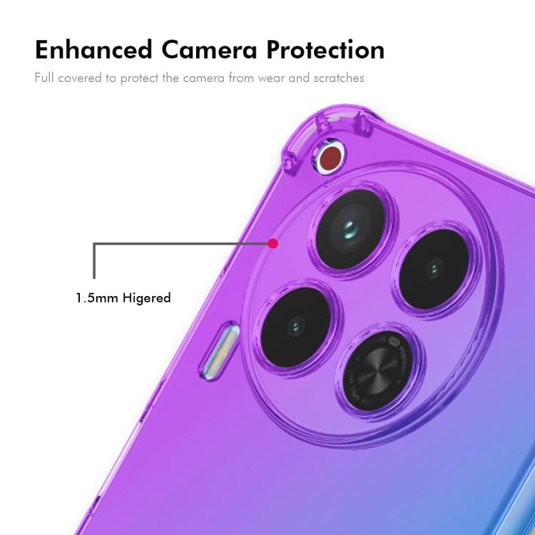 Funda TPU Enkay Hat-Prince Gradient Airbag para Tecno Camon 30 Premier 5G (Azul y Rosa)