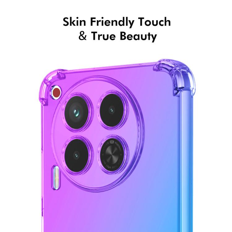 Funda TPU Enkay Hat-Prince Gradient Airbag para Tecno Camon 30 Premier 5G (Azul y Rosa)