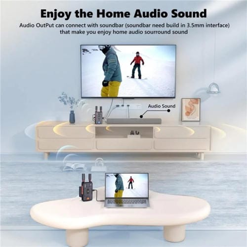 Transmisor y Receptor Inalámbrico Vrriis 097Pro para Transmisión en Vivo de Audio y Video 4K HD Al Aire Libre Enchufe Au