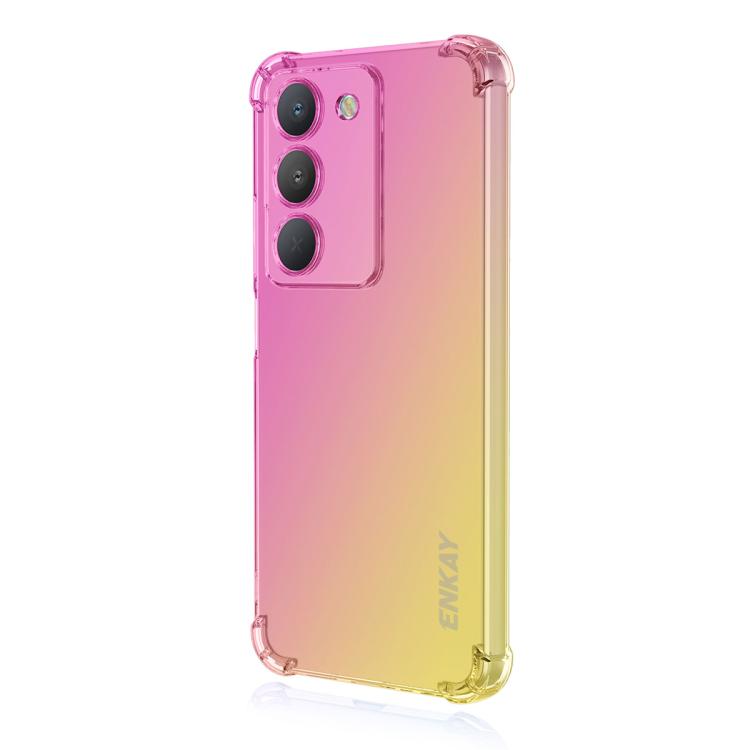 Funda de TPU con Diseño de Enkay Hat-Prince con Degradado y Airbag para Realme 14X India/V60 Pro (Oro Rosa)