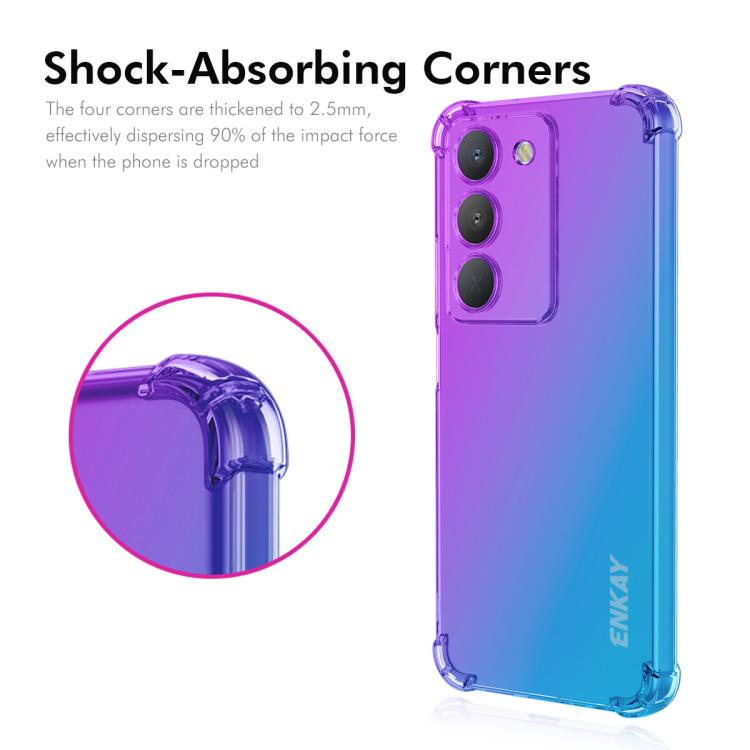 Funda de TPU con Diseño de Enkay Hat-Prince con Degradado y Airbag para Realme 14X India/V60 Pro (Oro Rosa)