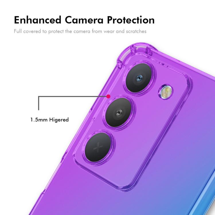 Funda de TPU Enkay Hat-Prince con Degradado y Airbag para Realme 14X India / V60 Pro (Morado y Dorado)