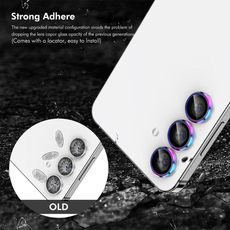 ENKAY Hat-Prince 9H - Lente de cámara trasera para Samsung Galaxy S25 FE 5G, película de vidrio templado de aleación de aluminio (morado)