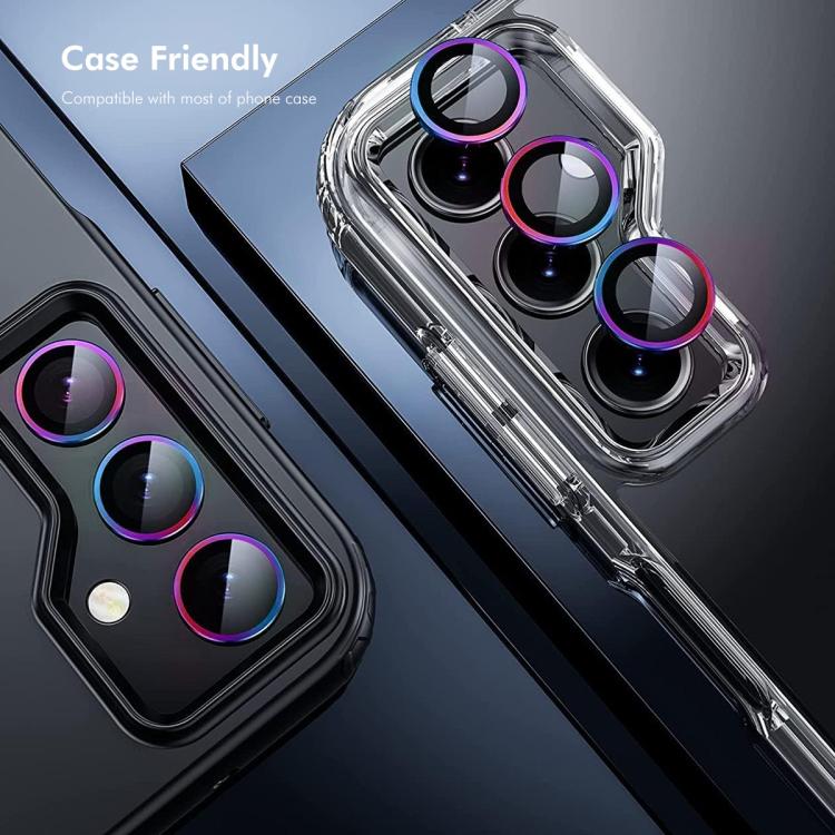 ENKAY Hat-Prince 9H - Lente de cámara trasera para Samsung Galaxy S25 FE 5G, película de vidrio templado de aleación de aluminio (morado)