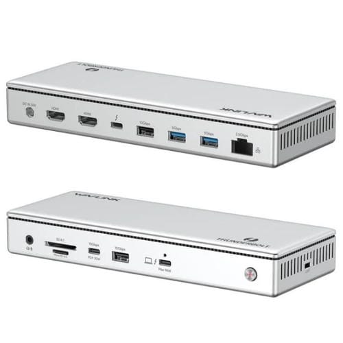 Estación de Acoplamiento Wavlink Utd45 96 W con Carga para Pantallas 8K/4K y Thunderbolt 4 Concentrador 13 en 1 (Enchufe Estadounidense)