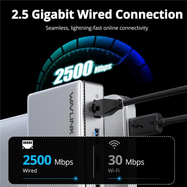 Estación de Acoplamiento Wavlink Utd45 96 W Thunderbolt 4 Concentrador 13 En 1 para Pantallas 8K/4K (Enchufe Australiano)