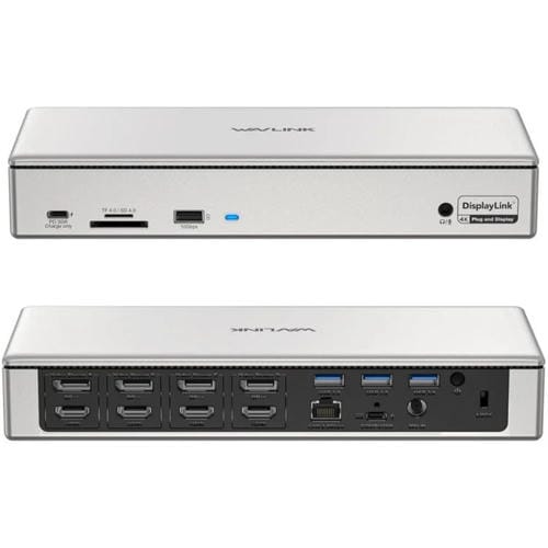 Estación de Acoplamiento Wavlink UG69PD12 DisplayLink para Cuatro Monitores Compatible con Portátiles M1 M2 Mac y Windows (Enchufe Reino Unido)