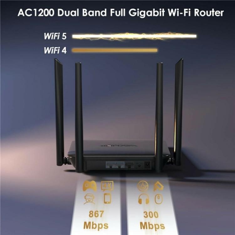 Enrutador doméstico WAVLINK WN530HG4 Gigabit Ethernet MU-MIMO doble banda AC1200 (UE)
