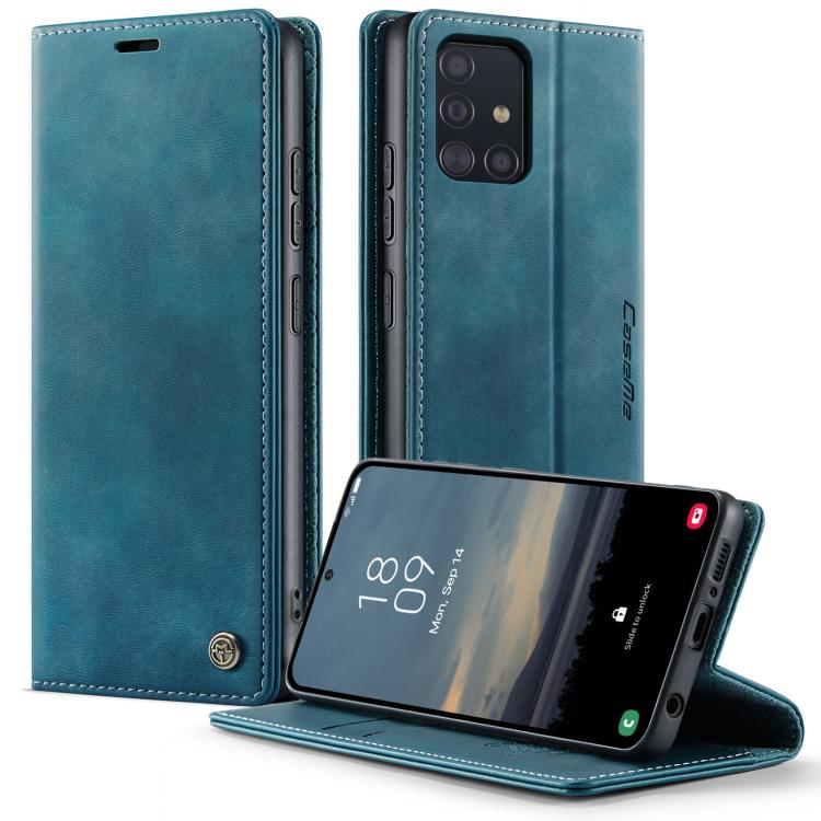 Funda para Samsung Galaxy A51 CaseMe 033 con forro de piel de becerro, microfibra y bloqueo RFID (verde)