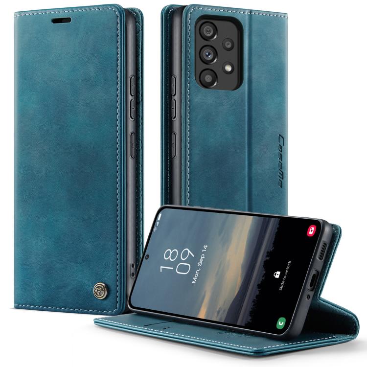 Funda para Samsung Galaxy A53 CaseMe 033 con forro de piel de becerro, microfibra y bloqueo RFID (verde)