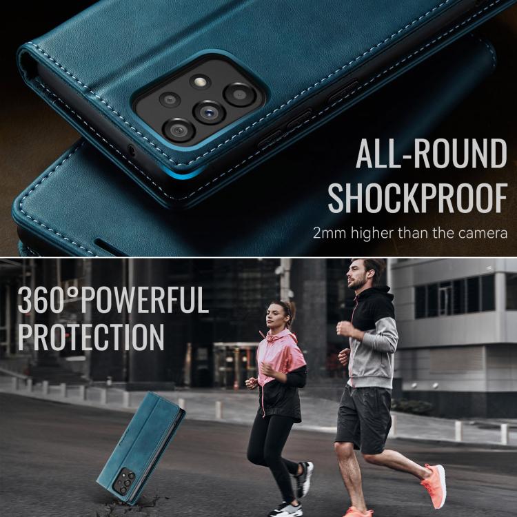 Funda para Samsung Galaxy A53 CaseMe 033 con forro de piel de becerro, microfibra y bloqueo RFID (verde)