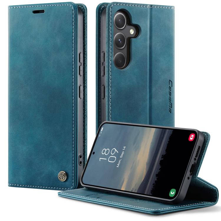 Funda para Samsung Galaxy A54 CaseMe 033 con forro de piel de becerro, microfibra y bloqueo RFID (verde)