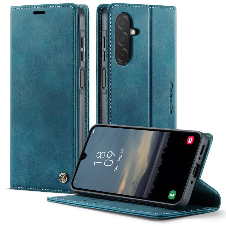 Funda para Samsung Galaxy A26 CaseMe 033 con forro de piel de becerro, microfibra y bloqueo RFID (verde)
