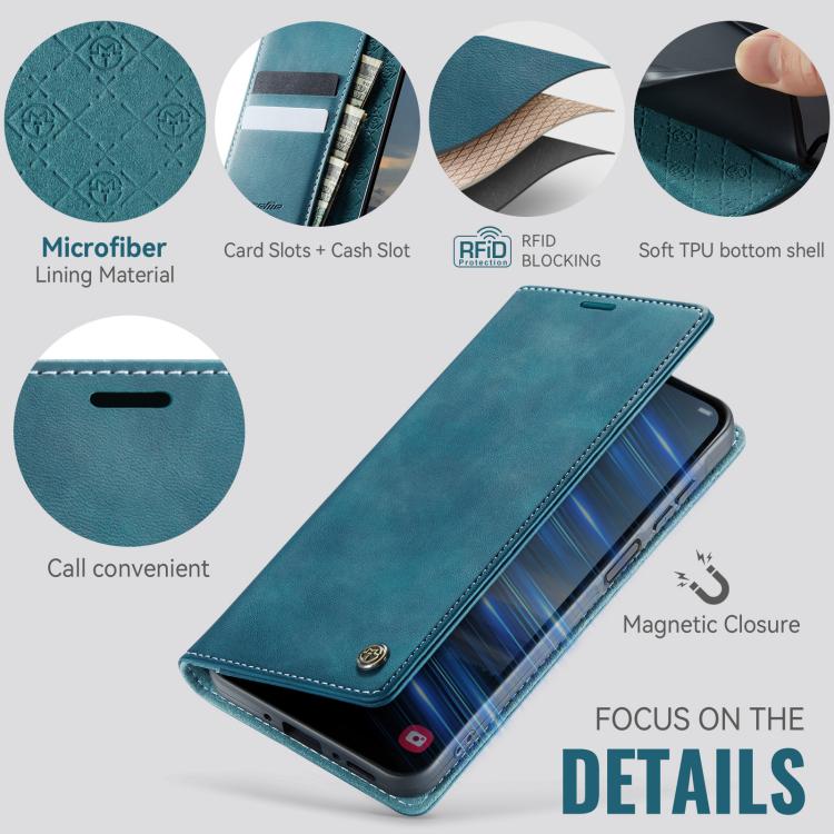 Funda para Samsung Galaxy A26 CaseMe 033 con forro de piel de becerro, microfibra y bloqueo RFID (verde)