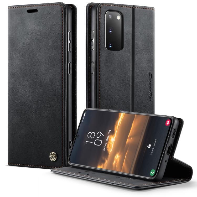 Funda para Samsung Galaxy S20 CaseMe 033 con forro de piel de becerro, microfibra y bloqueo RFID (negra)