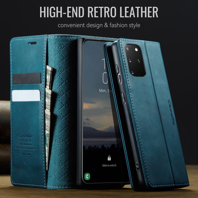 Funda CaseMe 033 para Samsung Galaxy S20+, forro de piel de becerro, microfibra y bloqueo RFID (verde)