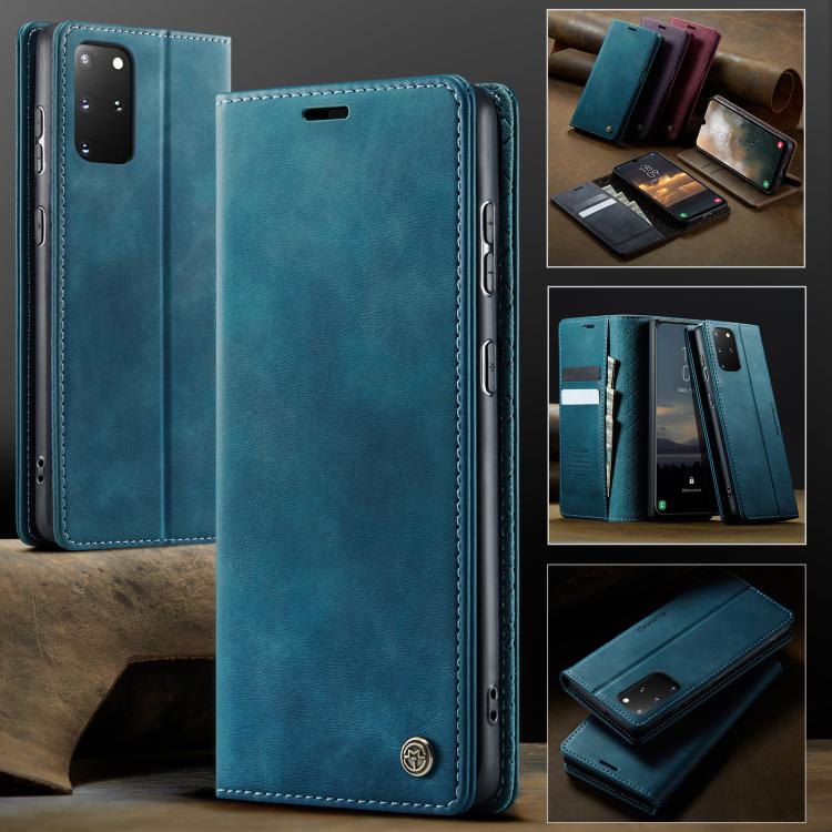 Funda CaseMe 033 para Samsung Galaxy S20+, forro de piel de becerro, microfibra y bloqueo RFID (verde)