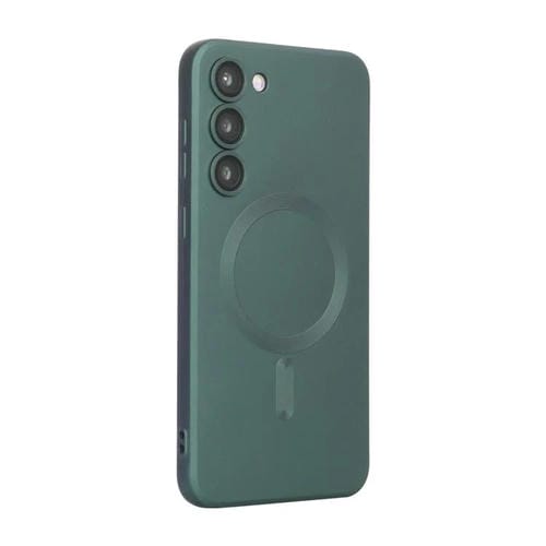 ENKAY - Funda de TPU mate MagSafe con película para lente para Samsung Galaxy S24+ 5G (verde oscuro)