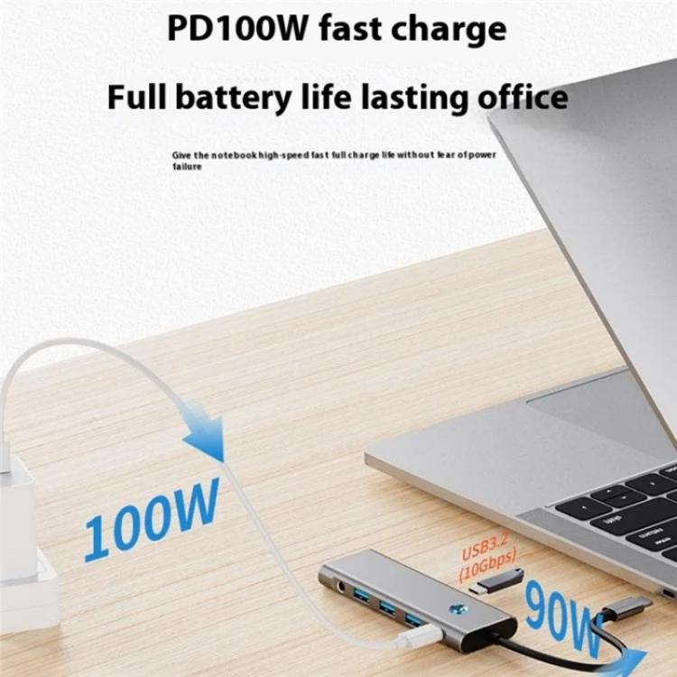 2426 Apagado de pantalla con una sola tecla Tipo-C a 2 x USB 3.2, HD, PD100W, 2 x concentrador USB-C 3.2