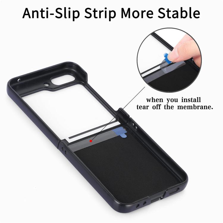 Funda trasera de cuero vintage para Samsung Galaxy Z Flip 7 5G (marrón)