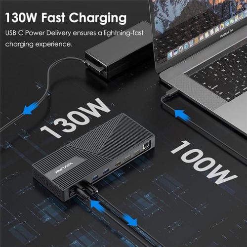 Estación de carga WAVLINK UG69PD24 12 en 1 PD 100 W para Thunderbolt 4/3 (UE)