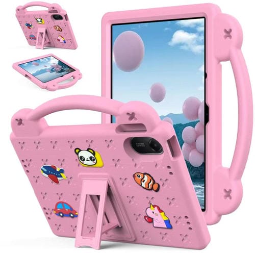 Funda de EVA a prueba de golpes para Xiaomi Redmi Pad 2 11 2025 con asa y soporte para niños (rosa)