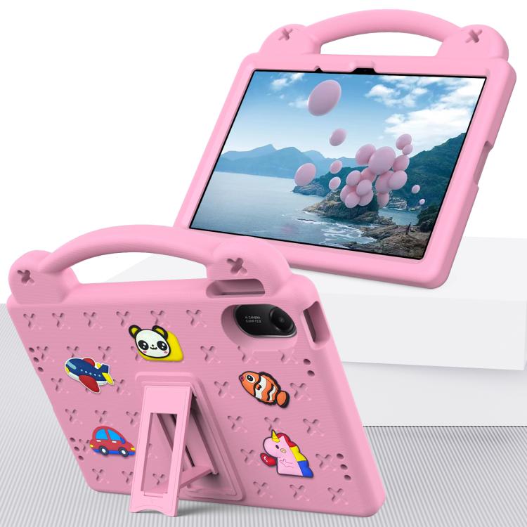 Funda de EVA a prueba de golpes para Xiaomi Redmi Pad 2 11 2025 con asa y soporte para niños (rosa)