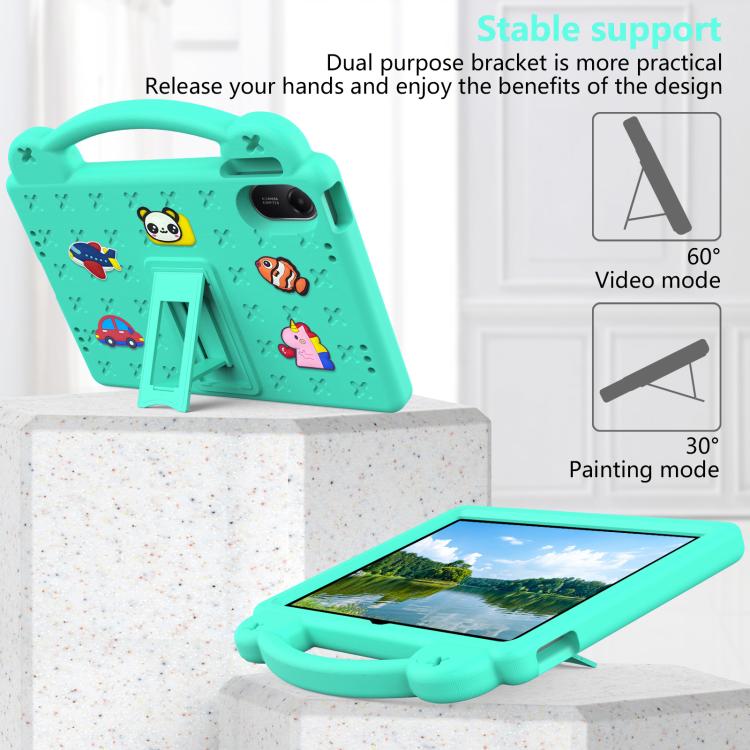 Funda de EVA a prueba de golpes para Xiaomi Redmi Pad 2 11 2025 con asa y soporte para niños (verde menta)