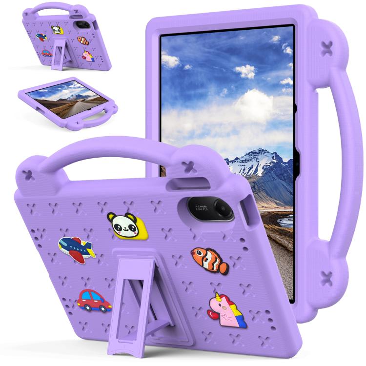 Funda de EVA a prueba de golpes para Xiaomi Redmi Pad 2 11 2025 con asa y soporte para niños (morado claro)