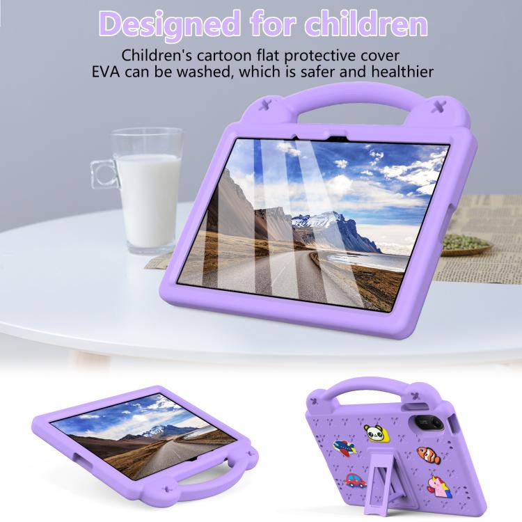 Funda de EVA a prueba de golpes para Xiaomi Redmi Pad 2 11 2025 con asa y soporte para niños (morado claro)