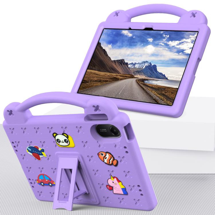 Funda de EVA a prueba de golpes para Xiaomi Redmi Pad 2 11 2025 con asa y soporte para niños (morado claro)
