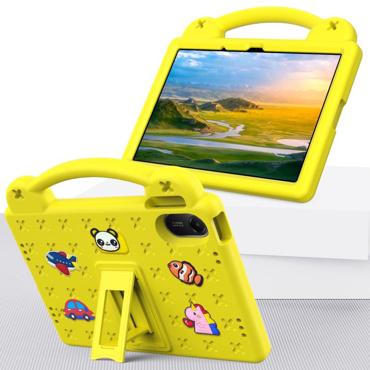 Funda de EVA a prueba de golpes para Xiaomi Redmi Pad 2 11 2025 con asa y soporte para niños (amarilla)