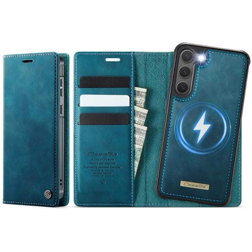 Funda de cuero desmontable con bloqueo RFID magnético para Samsung Galaxy S23+ 5G CaseMe C49 (verde)