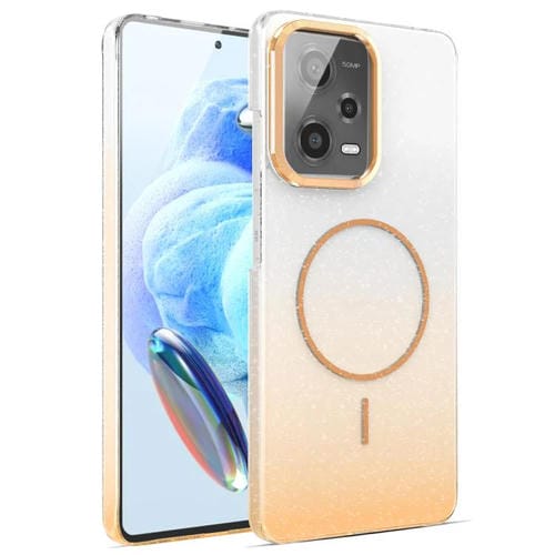 Funda para Xiaomi Redmi Note 12 Pro 4G con purpurina dorada y degradado MagSafe a prueba de golpes (dorada)