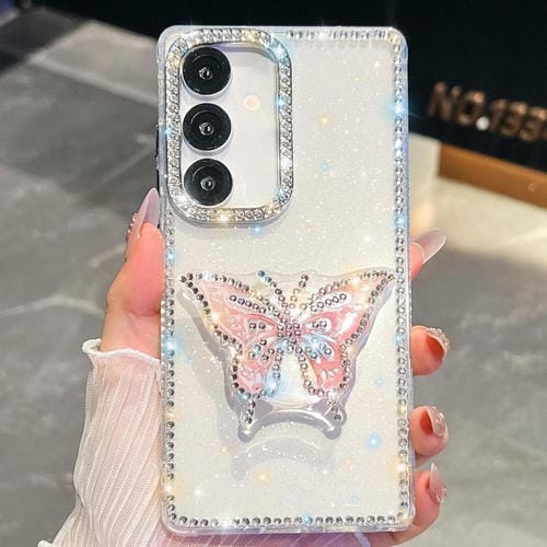 Funda transparente con diseño de mariposa y diamantes para Samsung Galaxy A15 5G