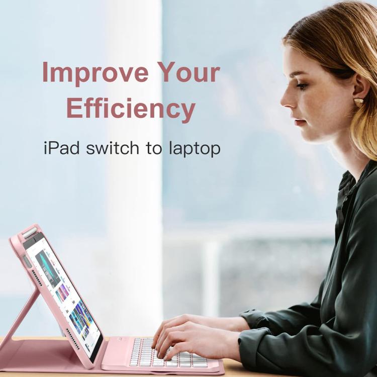 Funda de silicona y cuero con teclado Bluetooth para iPad Pro 11 2024 con ranura para bolígrafo (morado lavanda)