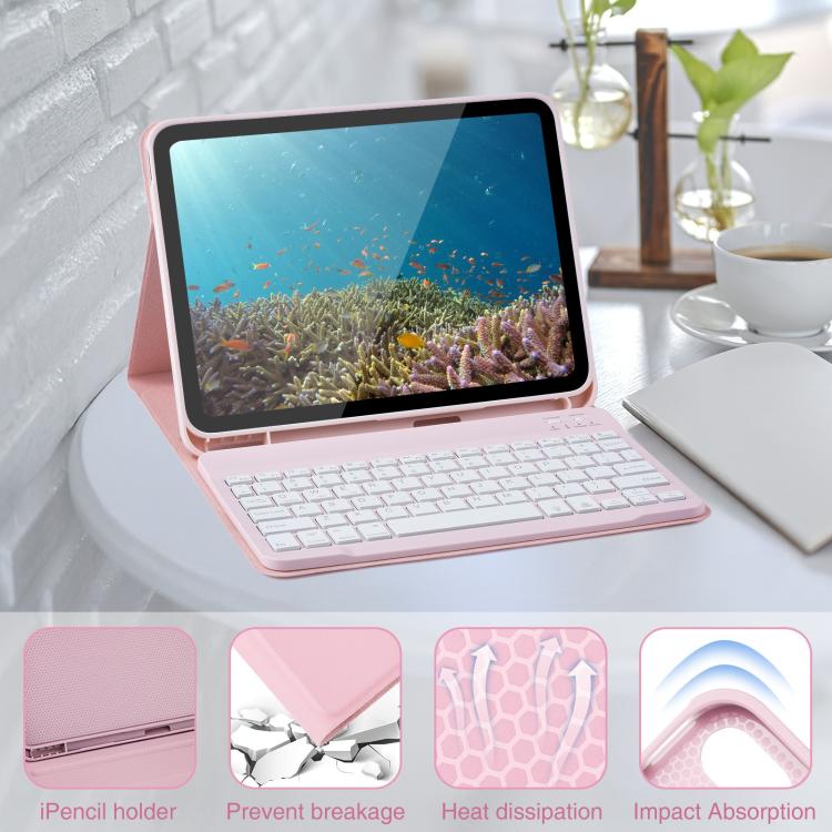 Funda de cuero para tableta Samsung Galaxy Tab A9+ con teclado magnético retroiluminado (azul cielo)