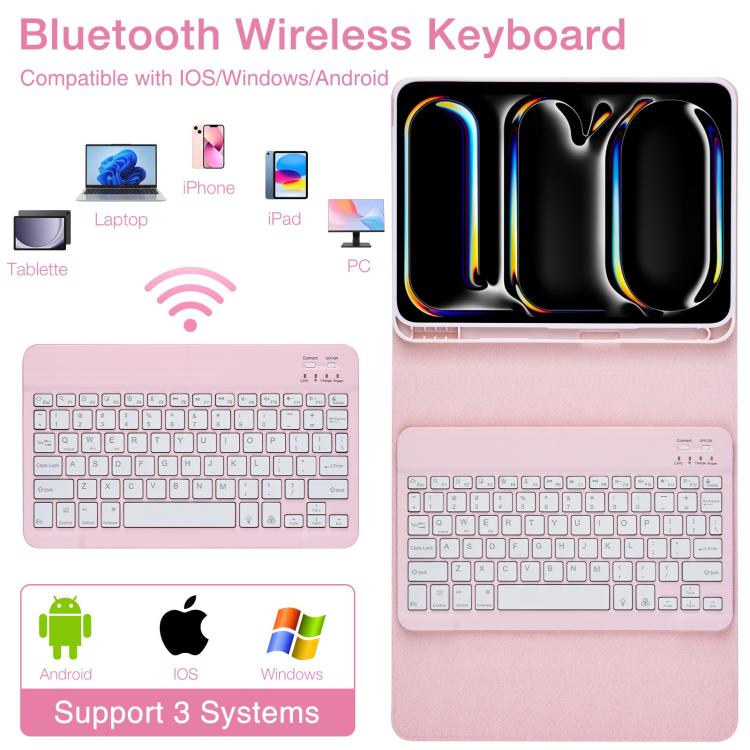 Funda de cuero para tableta Samsung Galaxy Tab A9+ con teclado magnético retroiluminado (azul cielo)