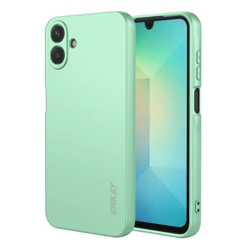 ENKAY - Funda de silicona líquida suave y resistente a los golpes para Samsung Galaxy A07 (verde claro)
